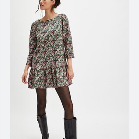 Free People Dresses & Skirts - NEW Free People Floral Dress Women XS The Avenue Mini Cottagecore Emerald/pink